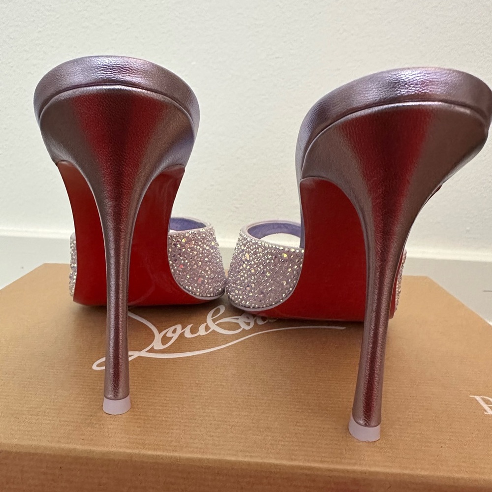 Christian Louboutin Me Dolly Strass Lilac Heels 100 mm - Picture 4 of 8